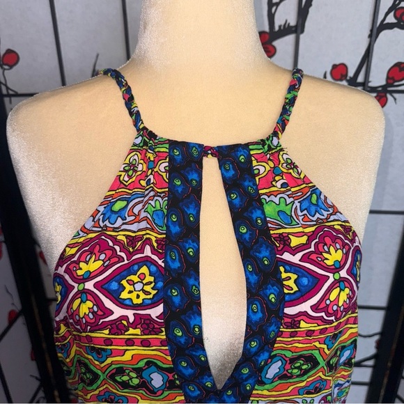 Nanette Lepore Sz Large Carnival Multicolor Summer Pocket Swim Cover Up Dress - Picture 3 of 14